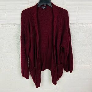 Aamilife Women's Burgundy knit open front sweater Cardigan size XL